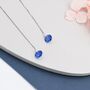 Sapphire Blue Cz Dot Threader Earrings, thumbnail 6 of 11
