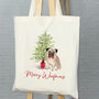 Pug Christmas Tote Bag, thumbnail 1 of 5