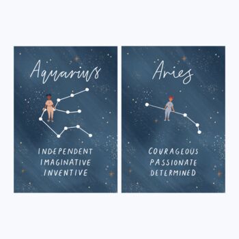 Star Sign Zodiac Astrology A4 Wall Art Print, 8 of 8
