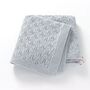 Grey Organic Cotton Knitted Cellular Baby Blanket, thumbnail 1 of 2