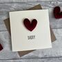 Daddy Velvet Padded Heart Birthday/Father's Day Card, thumbnail 1 of 3