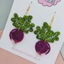 Turnip Glitter Earrings, thumbnail 4 of 5