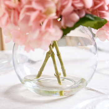 Pink Hydrangeas In Glass Vase, 4 of 4