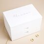 Personalised Name White Jewellery Box With Drawers, thumbnail 2 of 6