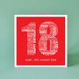 Personalised Name And Date 18th Birthday Card, thumbnail 1 of 4