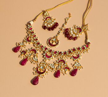 Magenta Kundan Set, 4 of 7