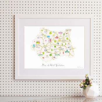 Map Of West Yorkshire Art Print, 5 of 8