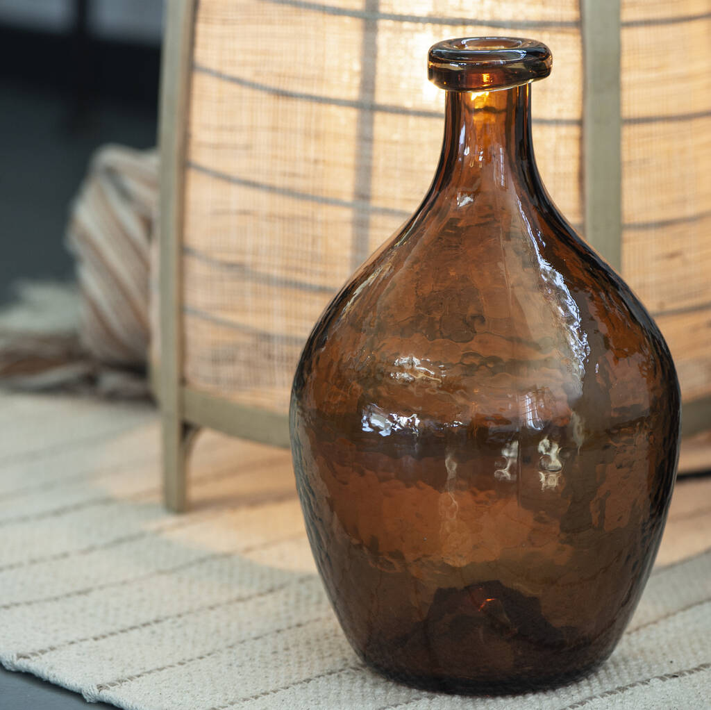 Handblown Brown Glass Balloon Vase By The Little House Shop
