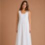 Womens White Sleeveless Cotton Embroidered Nightdress Lizzie, thumbnail 4 of 8