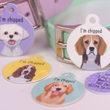 Dog Breed ID Tag Personalised Realistic Illustrations, 11 of 12