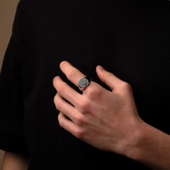 Personalised Onyx Stone Signet Ring, 6 of 9