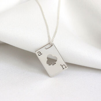 Personalised Sterling Silver Playing Card Necklace, 4 of 9