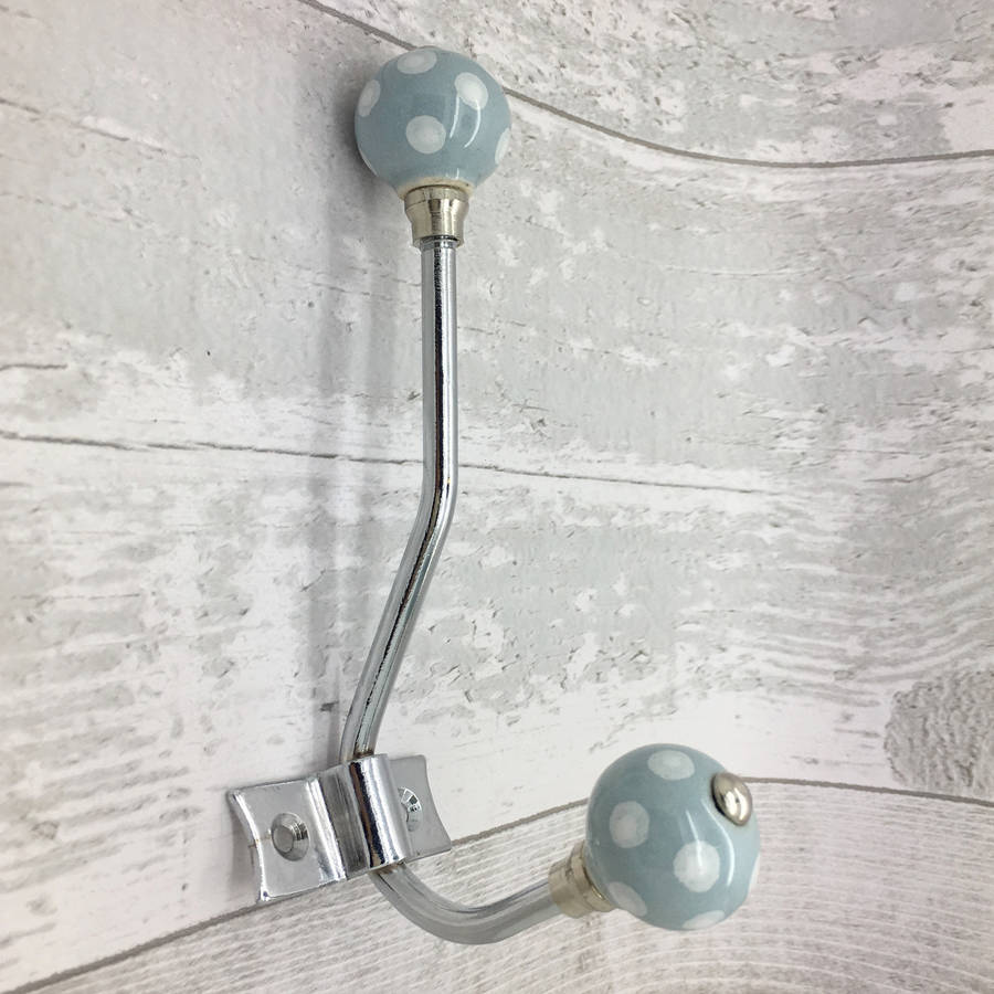 polka dots round coloured ceramic coat hooks racks by g decor