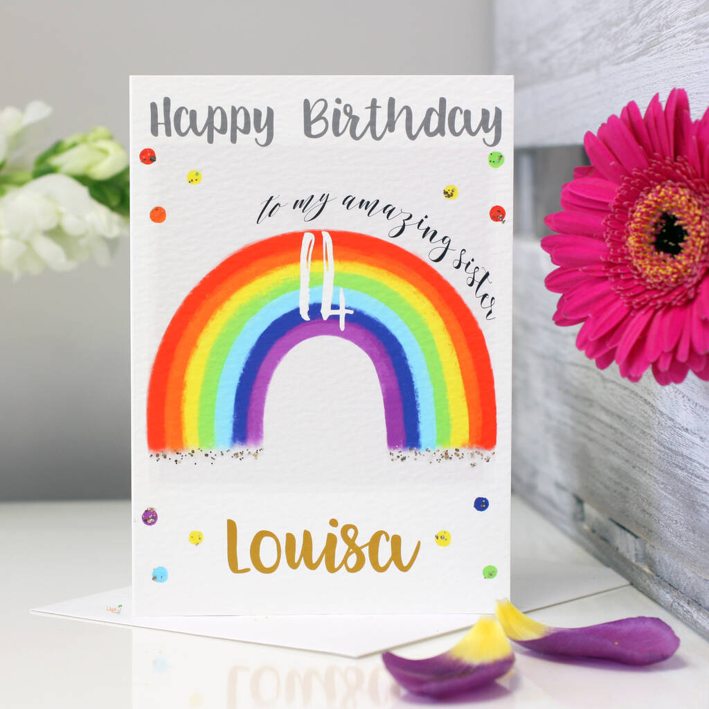 Personalised Rainbow Age Birthday Card, 1 of 11