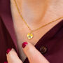 Gold Plated Heart Necklace With Rainbow Alphabet Letter, thumbnail 1 of 8