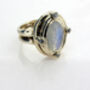Sterling Silver Moonstone Ring With Cubic Zirconias, thumbnail 4 of 5