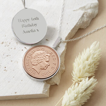 16th Birthday 2010 Penny Coin Pendant Necklace, 2 of 11