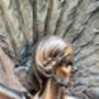 Art Deco Bronze Lady Figurine Silver Dress And Fan 38cm, thumbnail 3 of 12