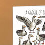 Gaggle Of Geese Art Blank Greeting Card, thumbnail 2 of 7
