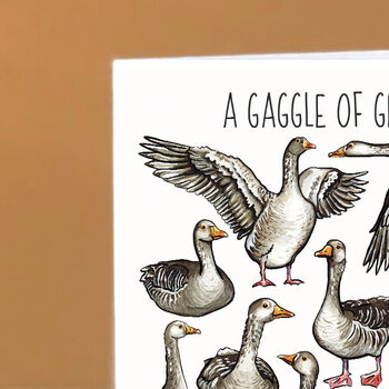 Gaggle Of Geese Art Blank Greeting Card, 2 of 7