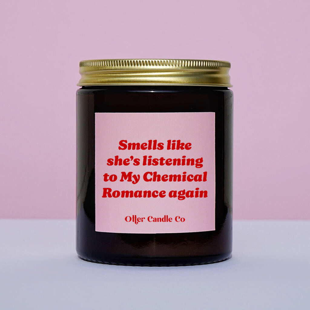 Smells Like She's Listening To My Chemical Romance Again Candle, 1 of 1