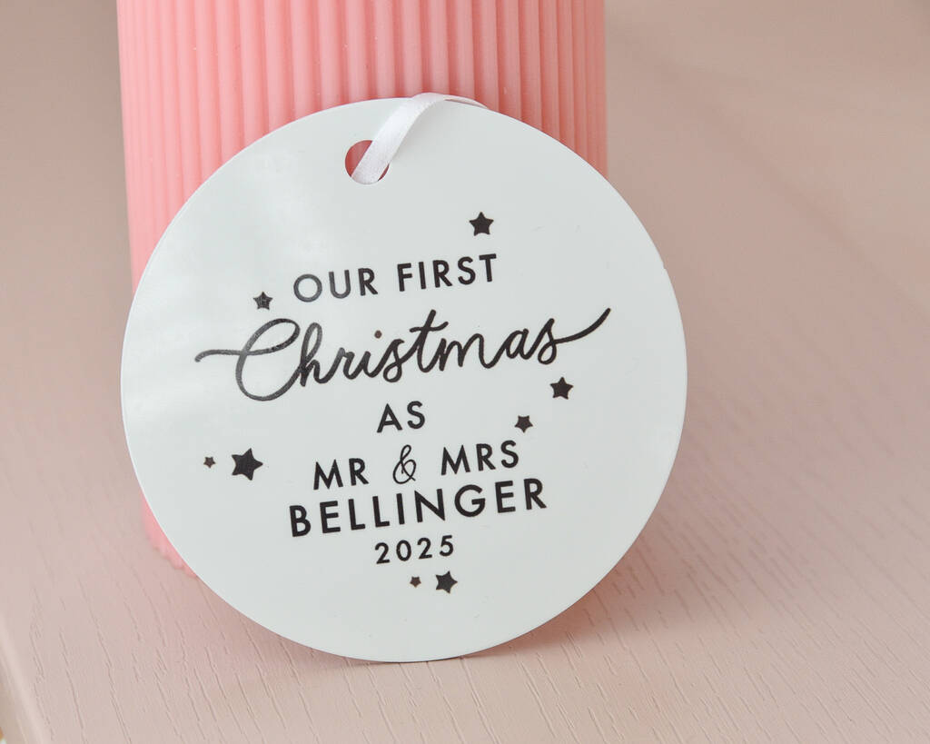 Personalised First Christmas As Mr And Mrs Bauble, 1 of 4