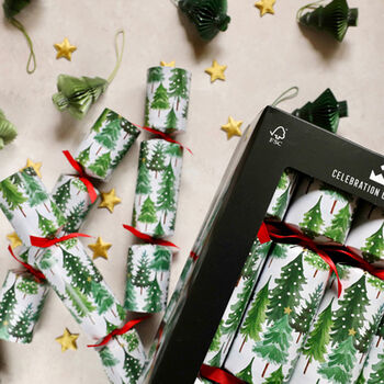 Luxury Green Christmas Tree Crackers Set Of Eight, 4 of 4