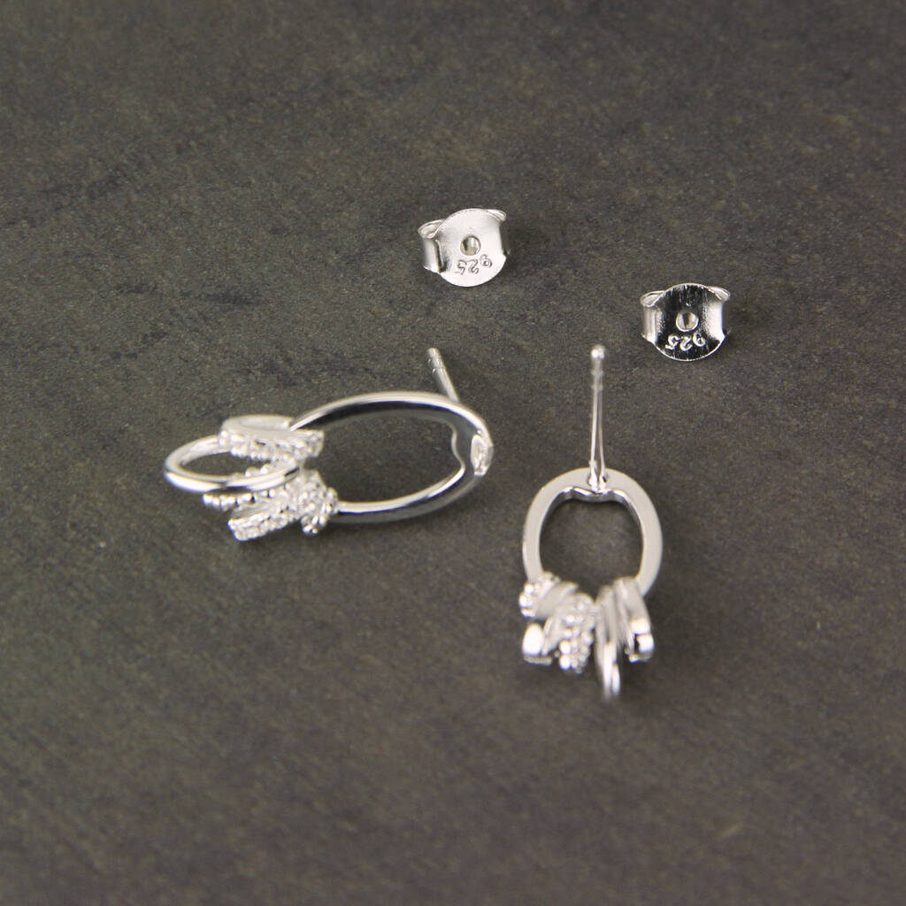 Sterling Silver Or Gold Earrings With Diamante Charms By Gaamaa
