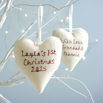 Personalised 1st Valentines Day Hanging Heart Gift For Baby Boy Or Girl, 5 of 12
