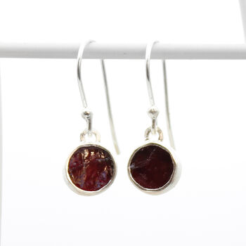 Garnet Gemstone January Birthstone Earrings, 2 of 3