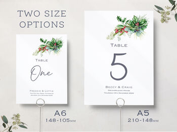 Christmas Wedding Table Numbers, 2 of 5