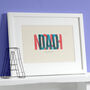 Personalised Letterpress Style Connected Names Print, thumbnail 1 of 4