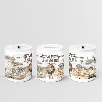 Personalised Wild Safari Ceramic Money Box, 3 of 6