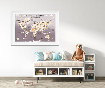 Personalised Animal World Map Print, 5 of 5