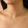 Sterling Silver Small Cross Pendant Necklace, thumbnail 2 of 3