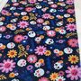 Navy Retro Skulls And Flowers Scarf, thumbnail 2 of 6