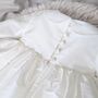 Unisex Long Sleeved Silk Christening Gown | Paris, thumbnail 6 of 12