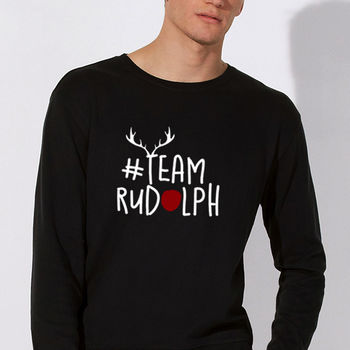 'Team Rudolph' Organic Christmas Jumper, 2 of 5
