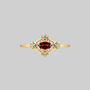Ornate Garnet Floral Ring, thumbnail 2 of 5