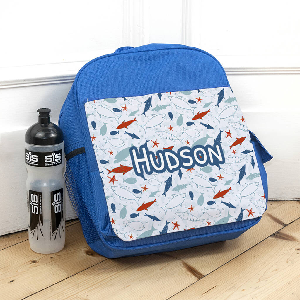 Personalised Kids Blue Backpack By JUNGLEY