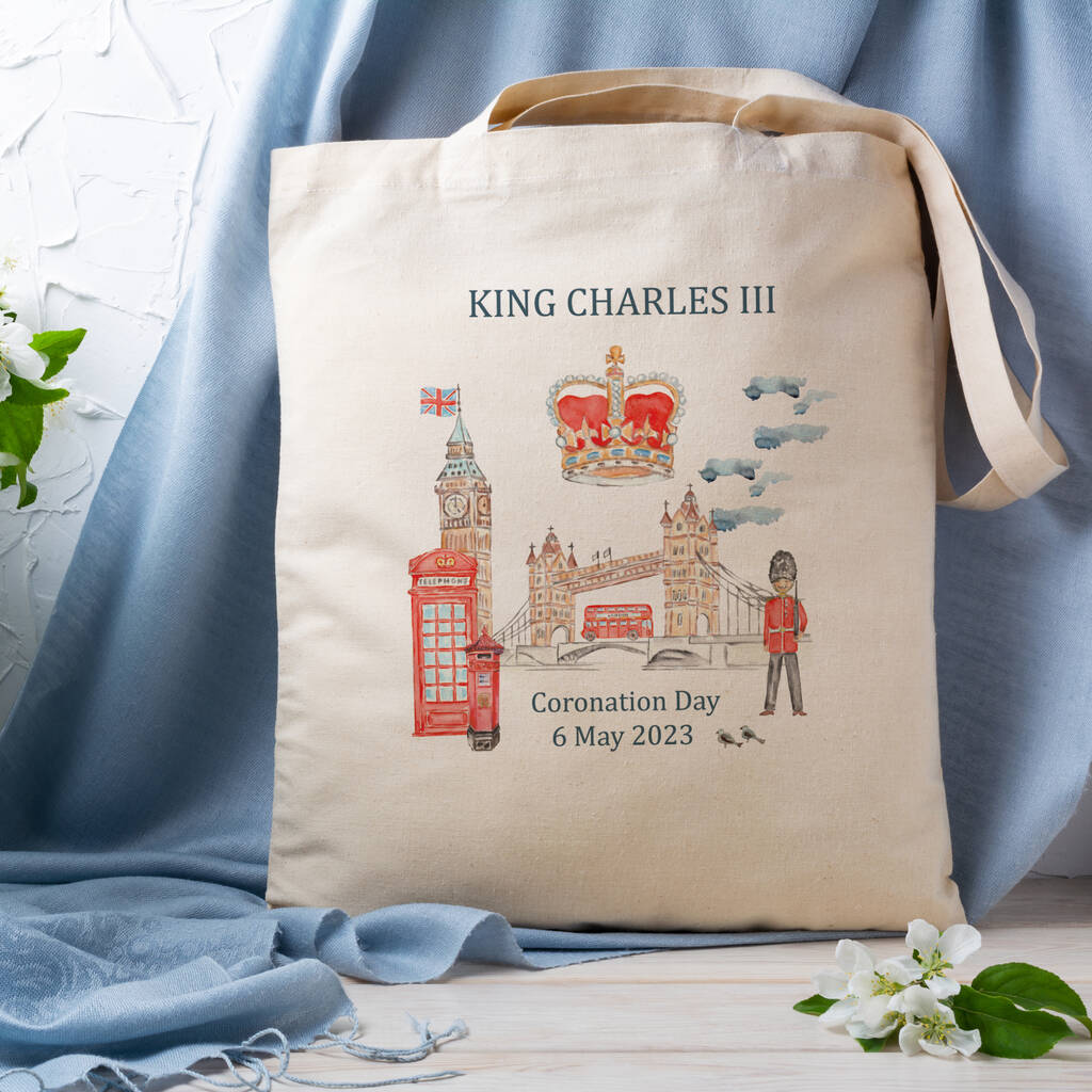 King Charles Coronation Tote Bag By Perfect Personalised Gifts ...