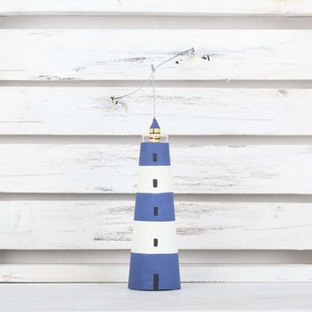 Red Or Blue Lighthouse And Seagull Ornament, 2 of 4