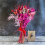 Valentine's Large Dried Flower Bouquet. Red And Pink, thumbnail 2 of 2