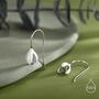 Enamel Painted Snowdrop Flower Drop Earrings In Sterling Silver, thumbnail 5 of 10