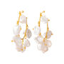 Pearl And Gold Plated Silver Hoop Earrings, thumbnail 2 of 3