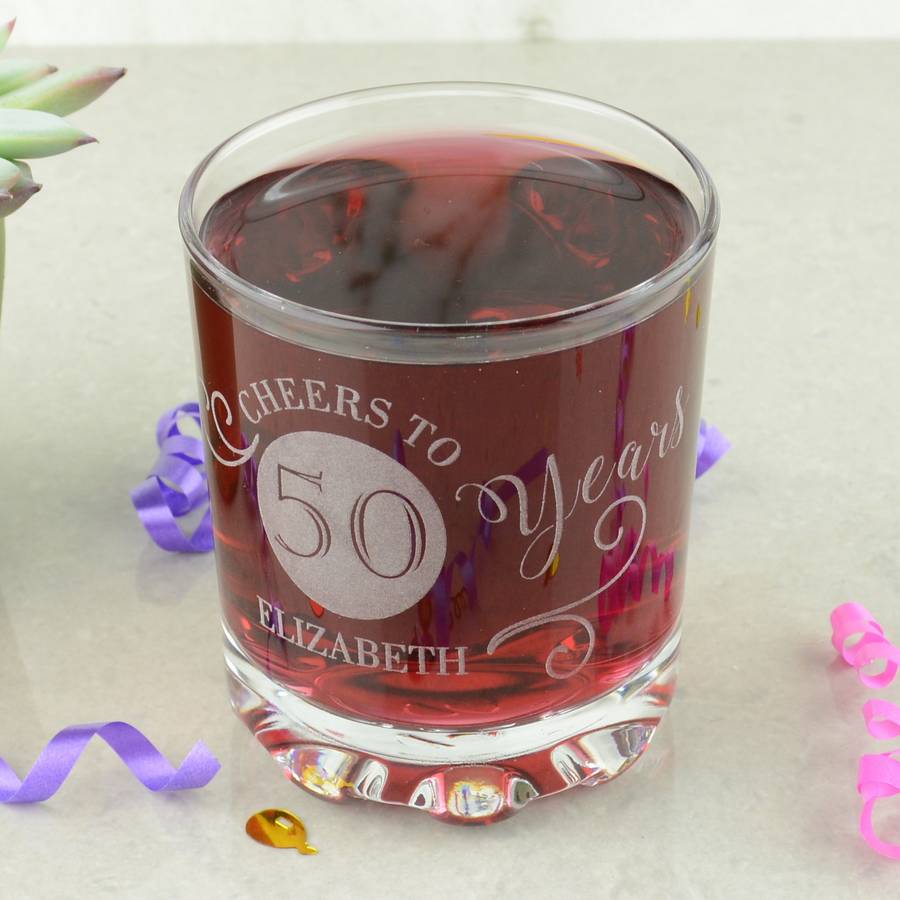 Personalised Birthday Tumbler Glass By Chalk and Cheese Candles and Wax