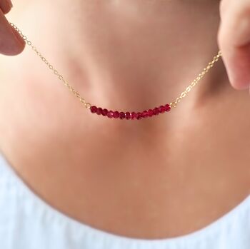 July Birthstone Real Ruby Necklace, 3 of 5