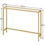 Gold Hallway Tempered Glass Console Entryway Table, thumbnail 9 of 9