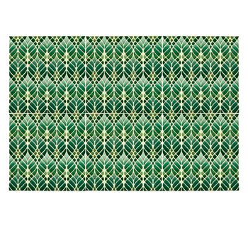 Art Nouveau Green Ceramic Handprinted Tile, 5 of 11