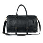 Black Leather Overnight Bag With Shoe Compartment, thumbnail 2 of 12